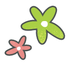 green and red flower illustration